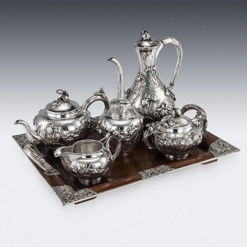 ANTIQUE 20thC JAPANESE SOLID SILVER TEA & COFFEE SERVICE, ARTHUR